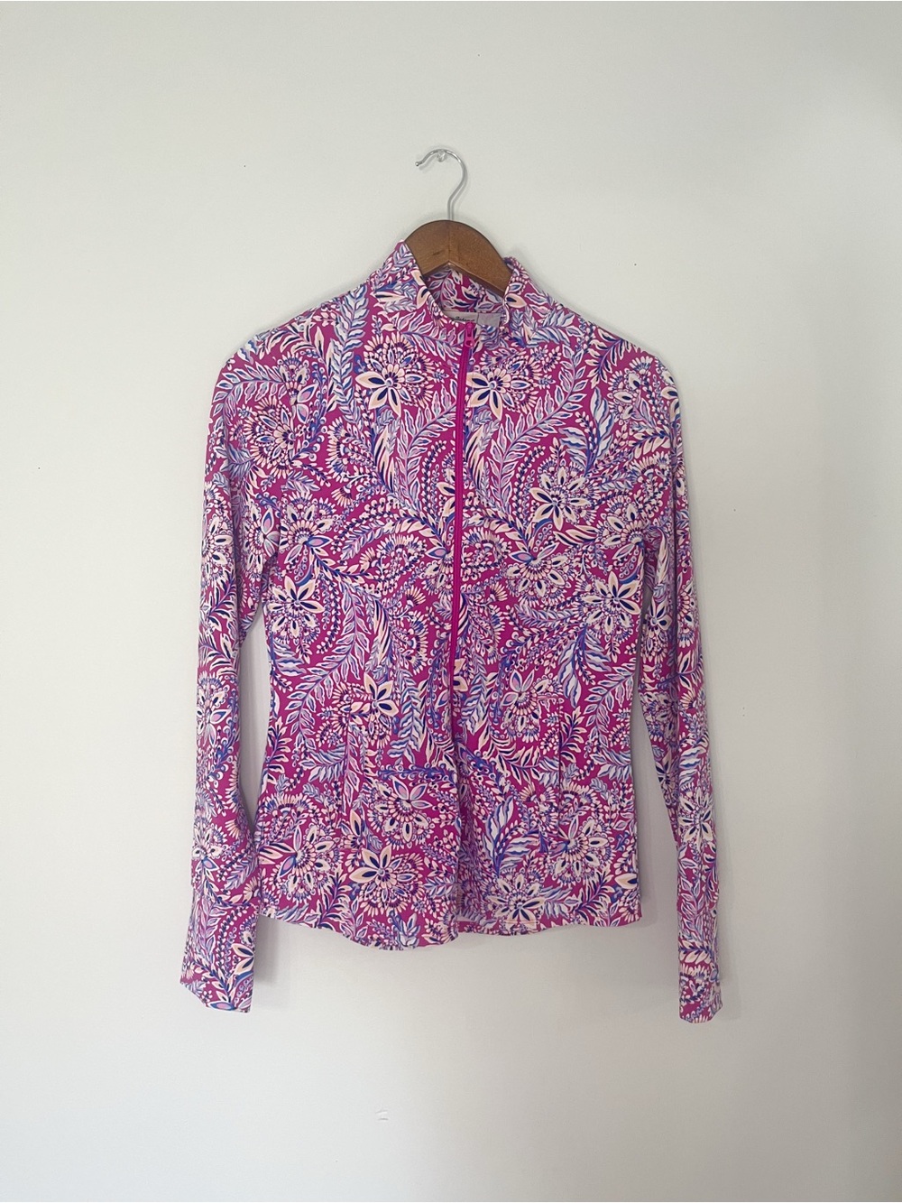 Tommy Bahama Golf & Tennis Womens Full Zip Jacket Floral Pink Size S/M